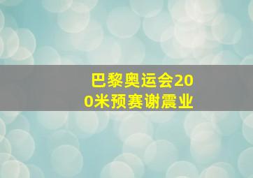 巴黎奥运会200米预赛谢震业