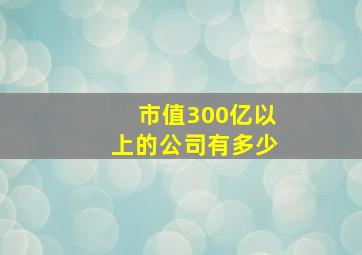 市值300亿以上的公司有多少