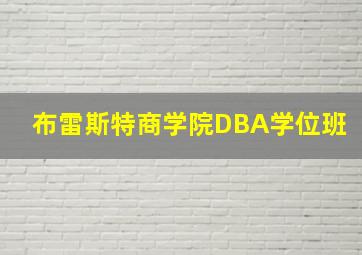 布雷斯特商学院DBA学位班