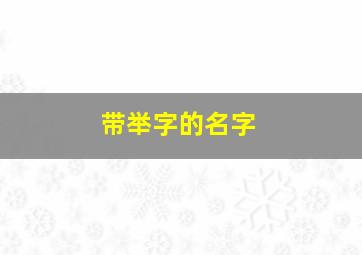 带举字的名字