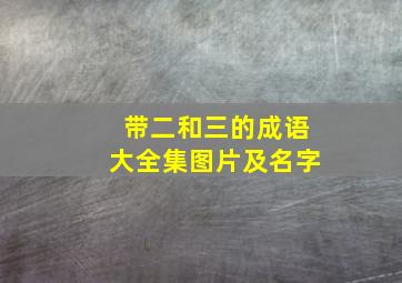 带二和三的成语大全集图片及名字