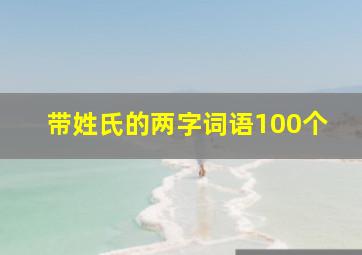 带姓氏的两字词语100个