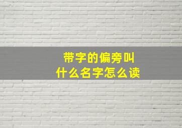 带字的偏旁叫什么名字怎么读