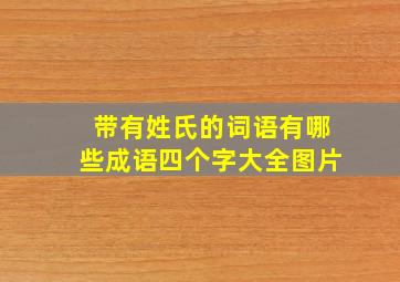 带有姓氏的词语有哪些成语四个字大全图片