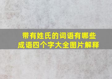 带有姓氏的词语有哪些成语四个字大全图片解释