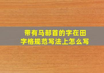 带有马部首的字在田字格规范写法上怎么写