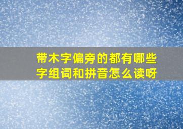 带木字偏旁的都有哪些字组词和拼音怎么读呀