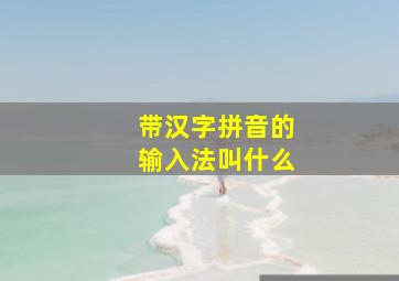 带汉字拼音的输入法叫什么