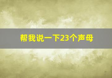 帮我说一下23个声母