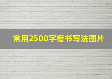 常用2500字楷书写法图片