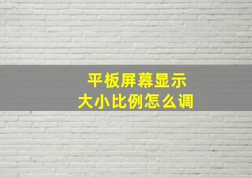 平板屏幕显示大小比例怎么调