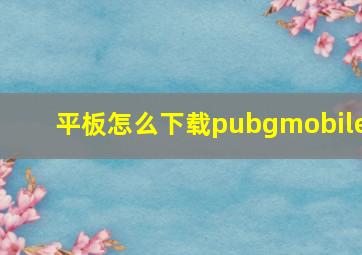 平板怎么下载pubgmobile