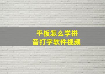 平板怎么学拼音打字软件视频