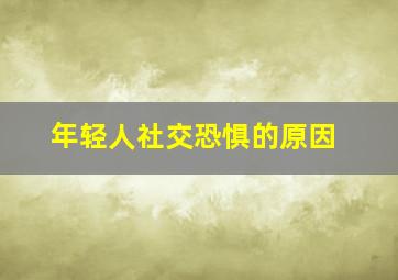 年轻人社交恐惧的原因