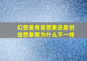 幻想是有意想象还是创造想象呢为什么不一样