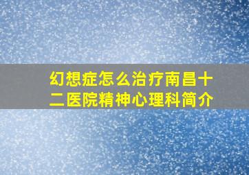 幻想症怎么治疗南昌十二医院精神心理科简介