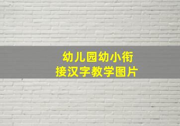 幼儿园幼小衔接汉字教学图片