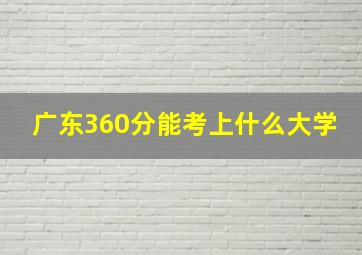 广东360分能考上什么大学