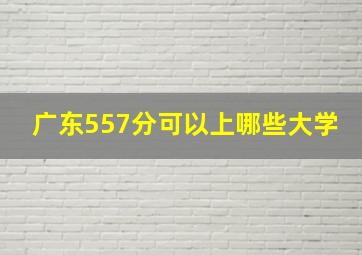 广东557分可以上哪些大学