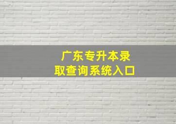 广东专升本录取查询系统入口