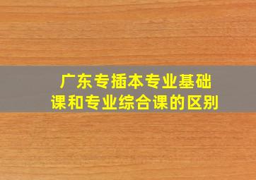 广东专插本专业基础课和专业综合课的区别