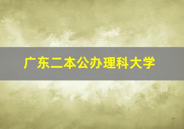 广东二本公办理科大学