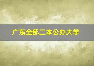 广东全部二本公办大学