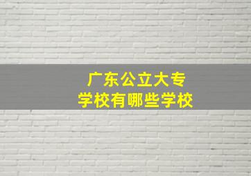 广东公立大专学校有哪些学校