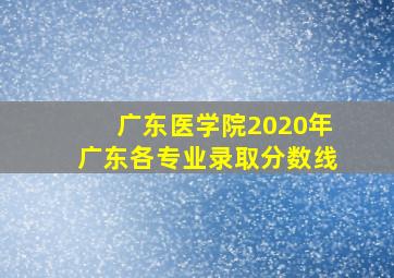 广东医学院2020年广东各专业录取分数线