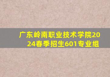 广东岭南职业技术学院2024春季招生601专业组