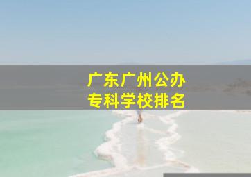 广东广州公办专科学校排名