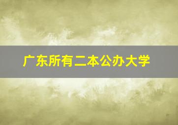 广东所有二本公办大学