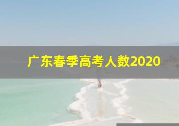 广东春季高考人数2020