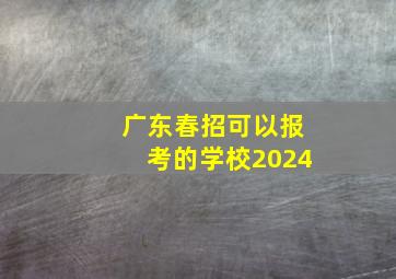 广东春招可以报考的学校2024