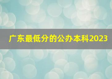 广东最低分的公办本科2023