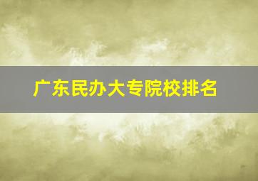 广东民办大专院校排名