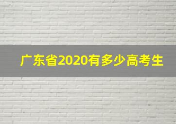 广东省2020有多少高考生