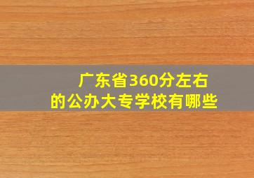 广东省360分左右的公办大专学校有哪些