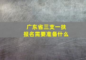 广东省三支一扶报名需要准备什么