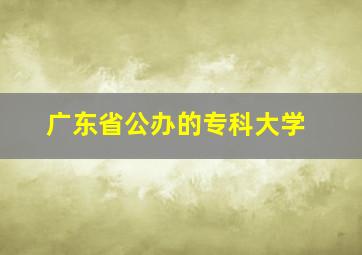 广东省公办的专科大学