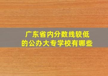 广东省内分数线较低的公办大专学校有哪些