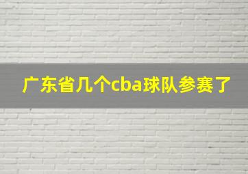 广东省几个cba球队参赛了