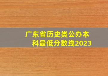 广东省历史类公办本科最低分数线2023