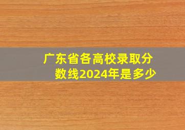 广东省各高校录取分数线2024年是多少