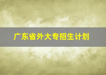 广东省外大专招生计划