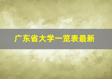 广东省大学一览表最新