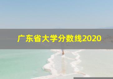 广东省大学分数线2020