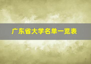 广东省大学名单一览表