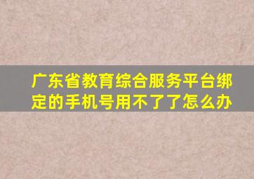 广东省教育综合服务平台绑定的手机号用不了了怎么办