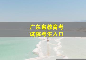 广东省教育考试院考生入口